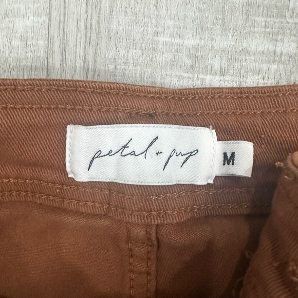 Petal + Pup Women’s Brown Wide Leg Pants Size M High Rise Casual Cotton Blend - Picture 3 of 3